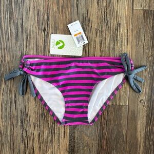 NEW! Next By Athena Tunnel Side Bikini Swim Bottom Sm Purple/Pink & Gray Stripes